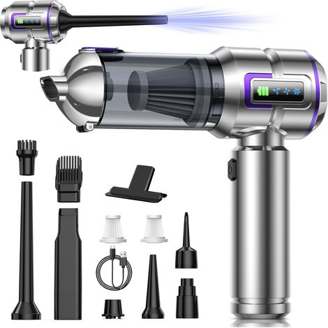 Aspirateur à main 28 000 Pa – Modèle sans fil 4-en-1 avec écran, moteur sans balai et 3 vitesses (1/5)