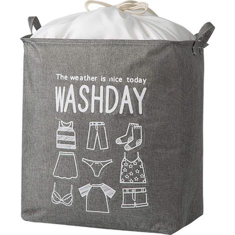 Grande Panier à Linge, 75L Panier à lingePliable, Cordon Paniers à Linge, Sac a Linge Sale Voyage des Vêtements Sales à la Maison en Déplacement (1/5)