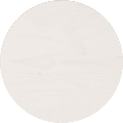 Tischplatte Weiß Ø30x2,5 cm Massivholz Kiefer