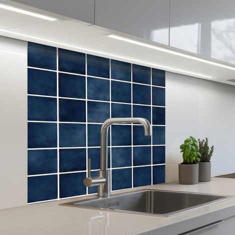REVETEMENT MURAL DE CUISINE, CRÉDENCE DE CUISINE Carrelage - Moderne - Bleu 80x80 (1/5)