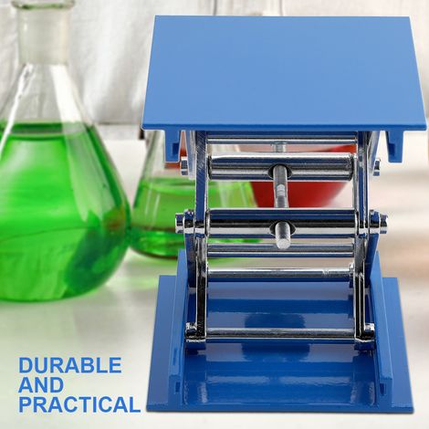 Support élévateur de laboratoire 100x100mm en aluminium bleu électroplaqué, table élévatrice à ciseaux pour laboratoire (1/5)