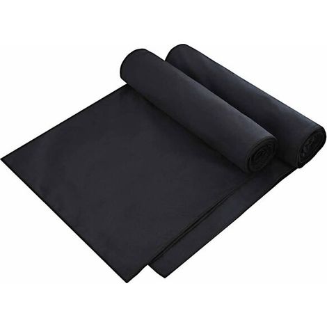 Serviettes de bain de soleil pour transat, lot de 2, noires, 210 x 75 cm (1/5)