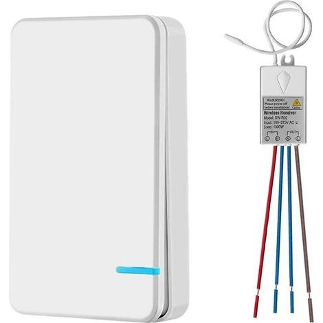 Mini-Funkschalter mit Mini-Empfänger – Funkschalter – Für den Außenbereich – 400 m Reichweite – 40 m Reichweite – 433 MHz Funkfernbedienung – IP54 LED-Leuchte – Dampfschutz – Crezuo (1/4)