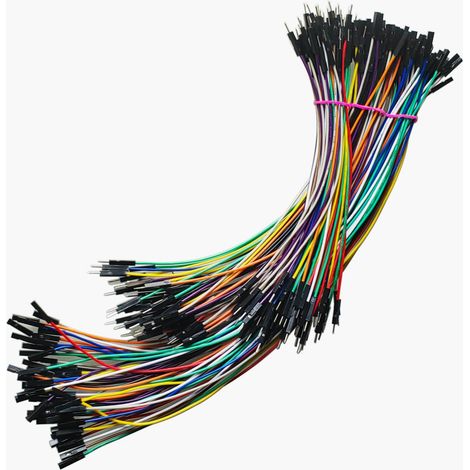 Juego de 150 cables puente 1P a 1P macho a macho y hembra a hembra y macho a hembra, para protoboard electrónica de 1 pin, 15 cm, 20 cm y 30 cm, 24AWG, 10 colores. (1/5)