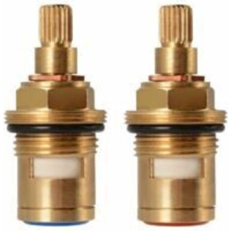 Pair Tete A Disques Ceramique, Paire de cartouches céramique universelles de rechange pour robinet, 1/2\" Quart de tour 20 crans x 50mm,une paire