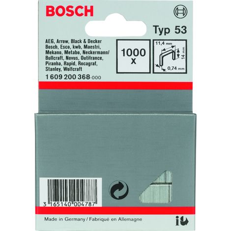 Grapa tipo 53:114x074x14mm: 1.000uds BOSCH 1609200368