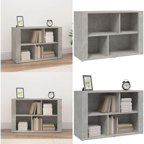Buffet Gris béton 80x30x54 cm Bois d'ingénierie - Buffet Gris - Meuble Rangement - Commode - Bibliothèque - Décoration Intérieur - Home & Living (1/5)