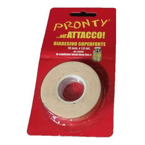 Biadesivo superforte pronty 19mm 1,5mt forte extraforte spugnoso