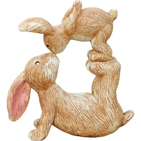 Statuetta di coniglietto con bacio dolce che simboleggia l'amore, regalo di