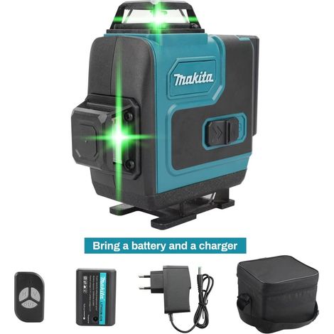 Livella Laser 4D 16 Linee Verde 360° Autolivellante - Compatibile con Batterie Makita