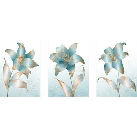 Set di poster - fiori blu, gigli PLN002