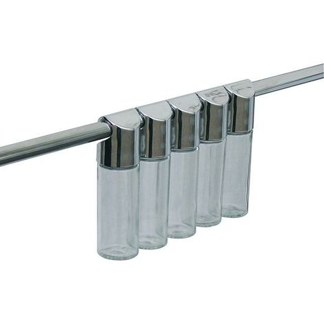 Porte-épices suspendu - Décor : Chromé - Hauteur : 135 mm - Matériau : Acier - Pour tube de diamètre : 16 mm - ITAR