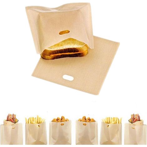 10 Pack Sacs Alimentaires pour sandwichs Toaster Bags Antiadhésif pour Micro-Ondes Four Grille-Pain Gril et Grille, Non-StickReusable Snack Toast Bags for Microwave, Oven, Toaster, Grill and Griddle, (1/4)
