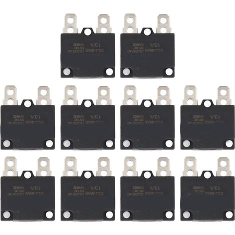 Lot de 10 fusibles de protection contre les surcharges à réarmement automatique pour accessoires de voiture électrique pour enfants, AC125 250V 13A (1/5)
