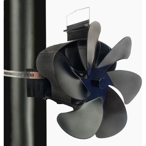 Ventilateur de cheminée sans électricité – 6 lames magnétique pour poêle à bois – Ventilateur silencieux efficace pour la distribution de l'air chaud (1/5)