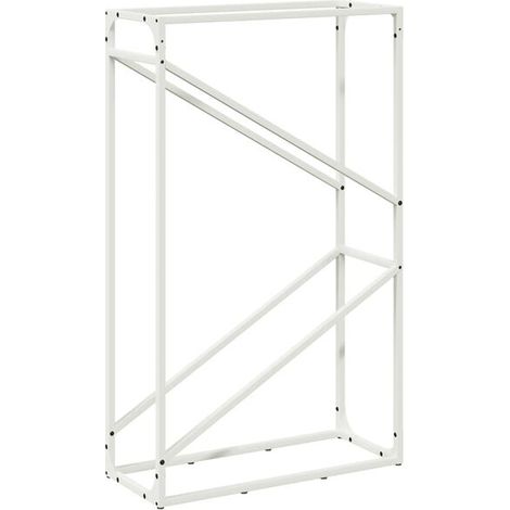 Râtelier à bûches blanc, 60 x 25 x 100 cm (1/5)