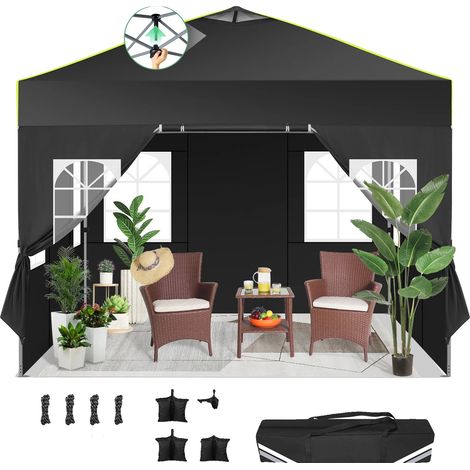 Pavillon, Wasserdicht, Einfache Montage, Schwarz (1/2)