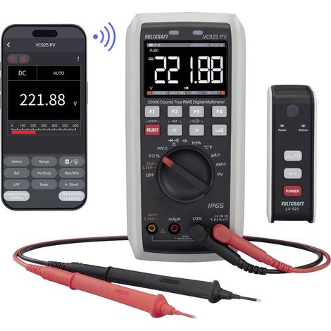 VOLTCRAFT VC925 PV Multimetro fotovoltaico digitale Protetto contro getti d acqua (IP65) CAT III 1500 V, CAT IV 1000 V (1/5)