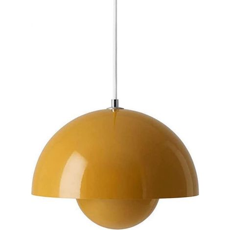 Lustre, suspension moderne, plafonnier suspendu avec ampoule, luminaires de décoration intérieure, lumière blanche, 23 cm (jaune) (1/5)