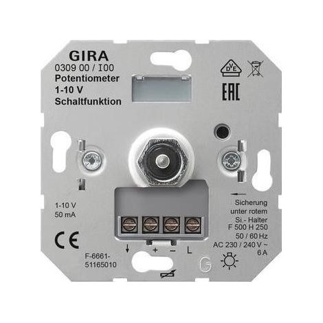 Gira Lichtregel-Potentiometer UP 6A 230V Einsatz 030900 Dreh/Druckkn 50mA (1/5)