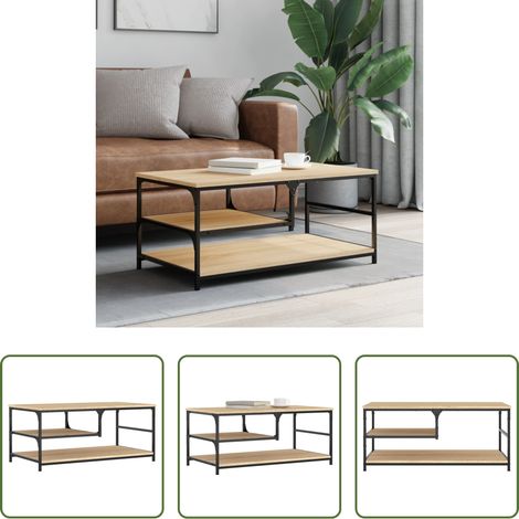 Table basse chêne sonoma - Table basse chêne sonoma 90x49x40 cm bois d'ingénierie (1/5)