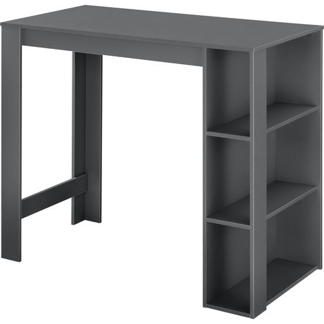 Tavolo bar con 3 ripiani 120x60x106 cm grigio scuro 030008553