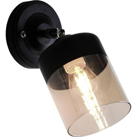 Applique murale loft verre noir E14 40W Porto Zuma