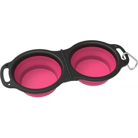 Red Collapsible Dog Bowl, Large Expandable Portable Travel Water Bowl for Dogs, Collapsible Bowl with Handle and Carabiner MUMU