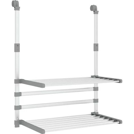 Étendoir à linge de balcon, 54x25x42 cm, aluminium. (1/5)