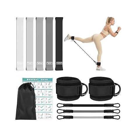 Élastique Musculation, Sangle Cheville Musculation Poulie, Anneau D, Fitness Pilates Yoga Gym Exercice Tirage (1/5)