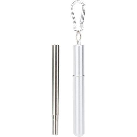 Paille droite réutilisable en acier inoxydable, kit de nettoyage portable et rétractable pour pailles à boire avec brosse