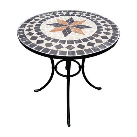 TAVOLO MOSAICO CAPRI DOMUS  CM 60 H.CM 70 BASE ACCIAIO VERN