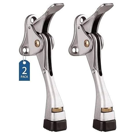 Door Stopper, Set of 2 Door Stoppers with Height Adjustable Knob and 4" Rubber Tip. MUMU