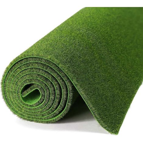 Tapis de gazon artificiel - 100 × 50 cm - Tapis d'herbe pour intérieur et extérieur - Tapis de gazon artificiel vert - Matériaux décoratifs - Parfait pour balcon, terrasse, jardin et aire de jeux - Ta (1/5)