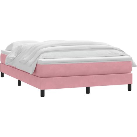 Giroletto a Molle con Materasso Rosa 140x210 cm in Velluto vidaXL (1/4)
