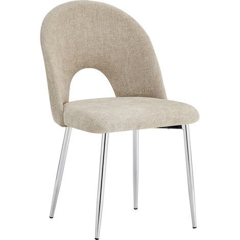 Lot de 4 chaises TEDDY Chrome velours - MARRON GLACE (1/5)