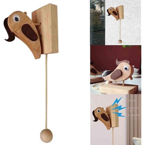 Heurtoir de porte en bois en forme de pic, sonnette rétro amusante pour la décoration intérieure (1/5)