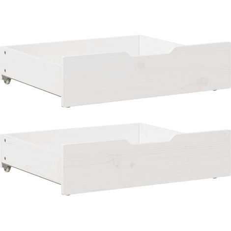 Under-Bed Drawers 2 pcs White 75x55x17 cm Solid Wood Pine vidaXL