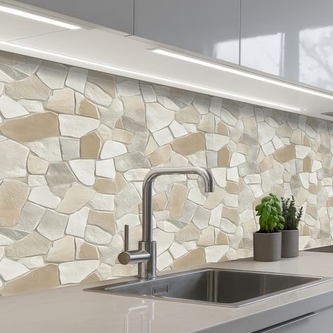 Kitchen Splashback Mosaic - Stones - Beige 150x80 cm (1/5)