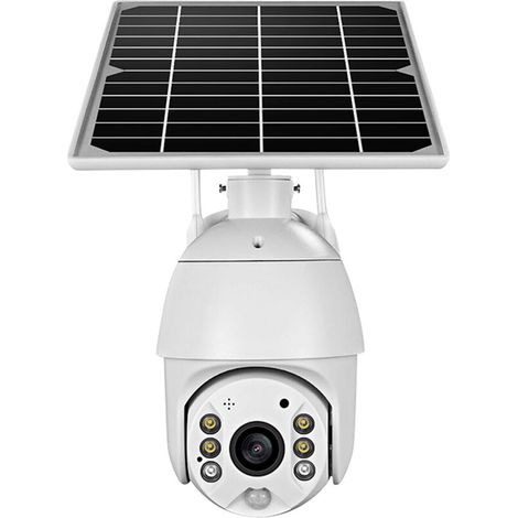 Caméra de sécurité à panneau solaire sans fil 1080P Caméra de surveillance extérieure étanche avec prise en charge de la vision nocturne en couleur PIR Détection humaine/Audio bidirectionnel/Moniteur (1/5)