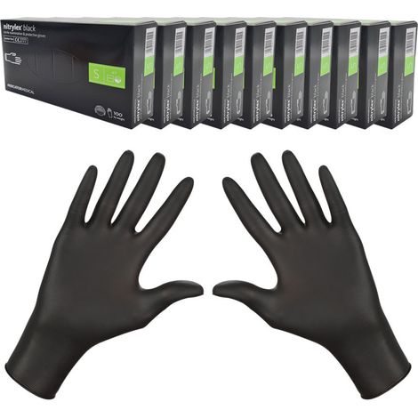 Guanti in nitrile S neri Mercator Nitrylex Black 100 pezzi cartone 10 confezioni (1/5)