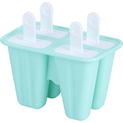 Moule à glace vert en silicone, outil pour faire soi-même sa glace, idéal pour l'été (4 grilles) (1/5)