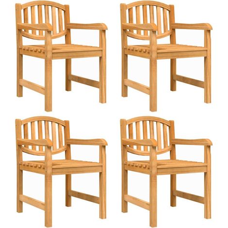 Maison Exclusive - Gartenstühle 4 Stk. 58x59x88 cm Massivholz Tea (1/5)