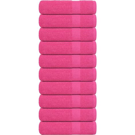 Toallas de Mano 10 piezas Rosa 50x100 cm 360 g/m² 100% Algodón vidaXL