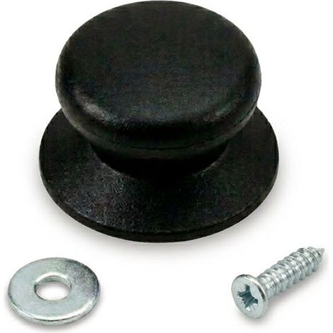 Pomo nylon negro para tapas de cazuela, 5,8 x 3,3 cm