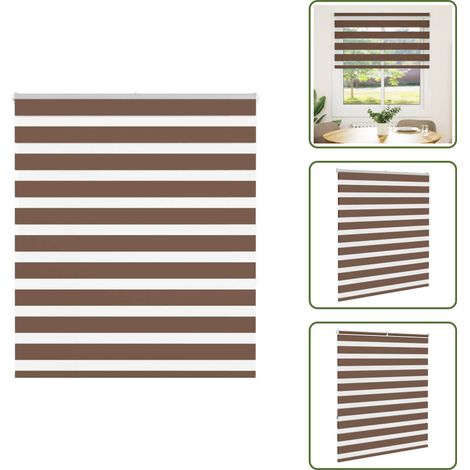 The Living Store Doppelrollo Braun 135x150 cm Stoffbreite 130,9 cm Polyester - Doppelrollo (1/5)