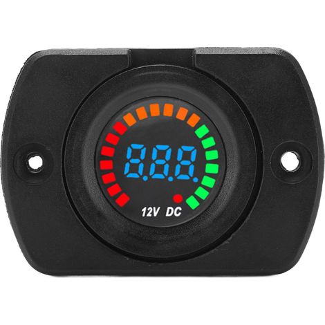 Voltmètre Voiture LED Affichage Numérique Jauge Tension Étanche Universel Camions Bateaux Yachts DC 12V (1/5)