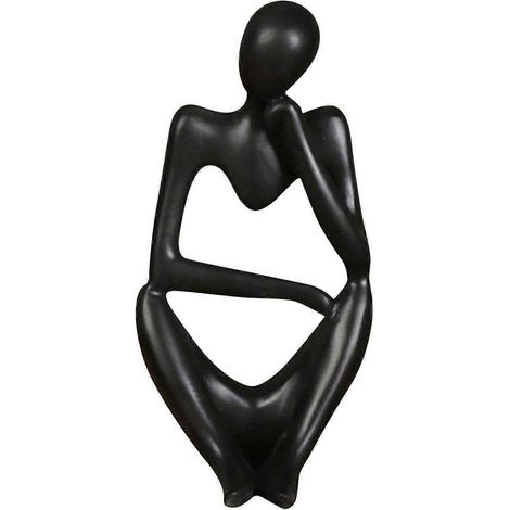 Statues et sculptures abstraites en résine, style moderne, pour le salon : statues et sculptures uniques noires. (1/5)