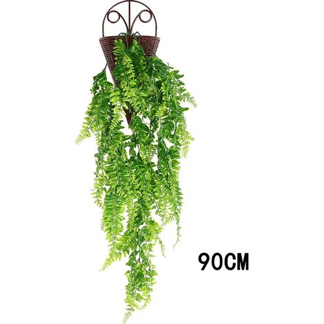 2 pièces Feuilles de fougère persane 90 cm Plantes artificielles pour décoration de pièce, maisons, mariages et fêtes, suspendues pour murs et balcons (1/5)