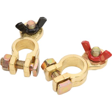 Connecteur de borne de batterie auto en cuivre pur, pince de serrage pour cosse de batterie, terminal de pile voiture (1/5)